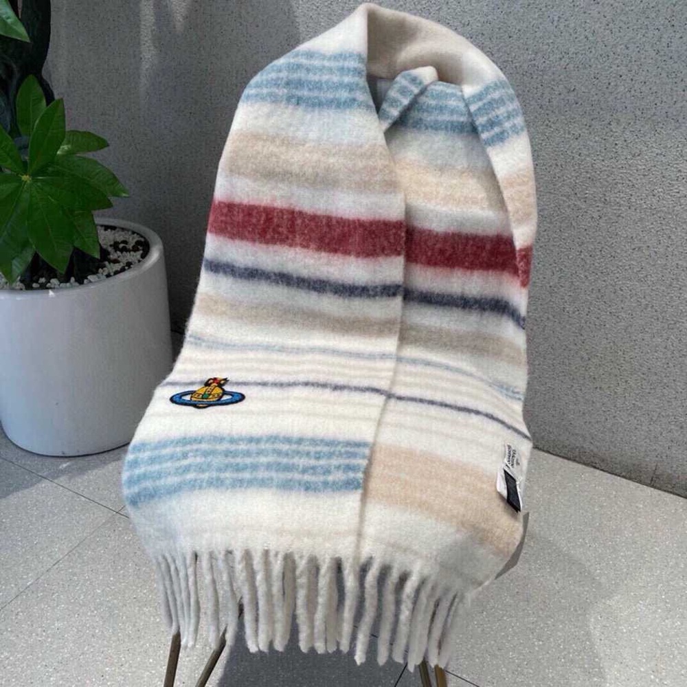 Vivienne Westwood Striped Scarf in Red, Blue, and Cream